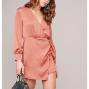 ASTR the Label Adelaide Wrap Dress XS; Terra Cotta